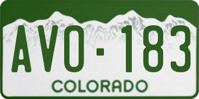 CO license plate AVO183