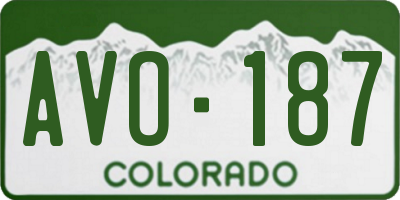 CO license plate AVO187
