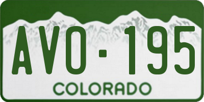 CO license plate AVO195