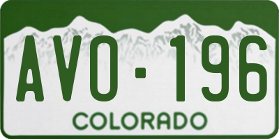 CO license plate AVO196