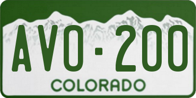 CO license plate AVO200