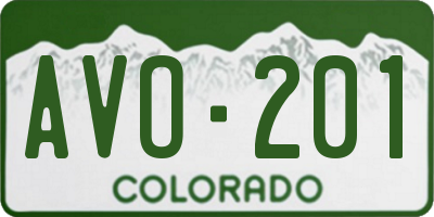CO license plate AVO201