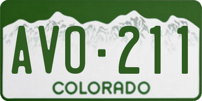 CO license plate AVO211