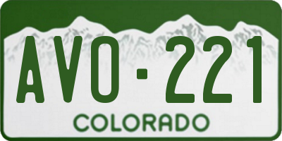 CO license plate AVO221