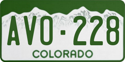 CO license plate AVO228