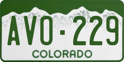 CO license plate AVO229