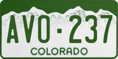 CO license plate AVO237