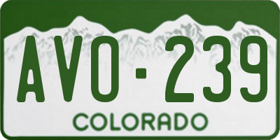 CO license plate AVO239