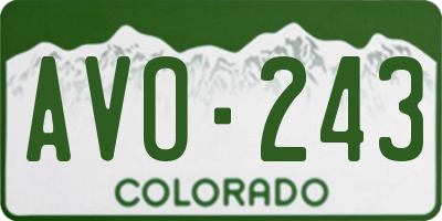 CO license plate AVO243