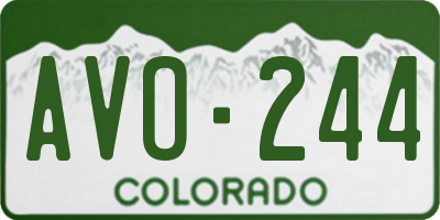 CO license plate AVO244