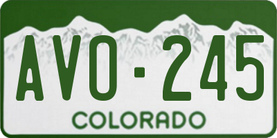 CO license plate AVO245