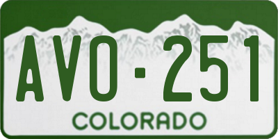 CO license plate AVO251