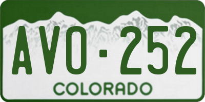 CO license plate AVO252