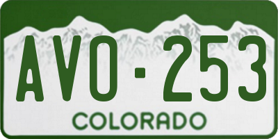 CO license plate AVO253
