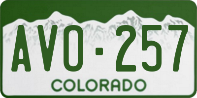 CO license plate AVO257