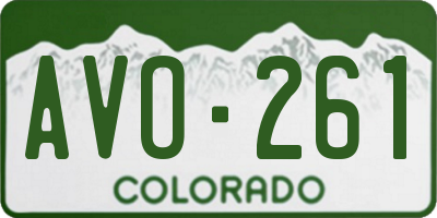 CO license plate AVO261