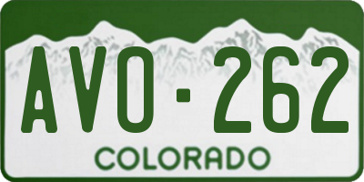 CO license plate AVO262