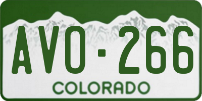 CO license plate AVO266