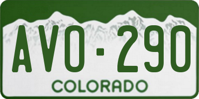 CO license plate AVO290
