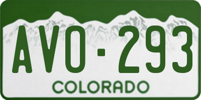 CO license plate AVO293