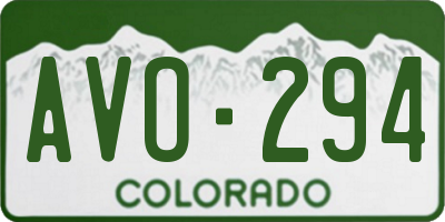 CO license plate AVO294