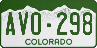 CO license plate AVO298