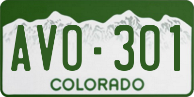CO license plate AVO301
