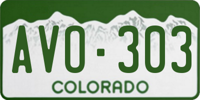CO license plate AVO303