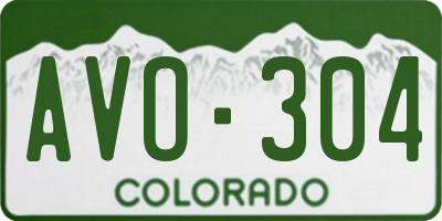 CO license plate AVO304