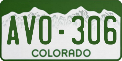 CO license plate AVO306