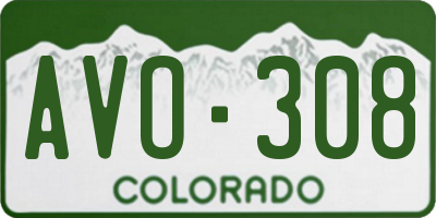 CO license plate AVO308