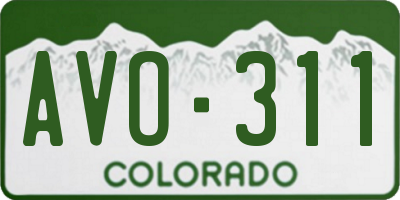 CO license plate AVO311