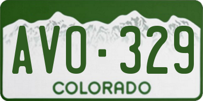 CO license plate AVO329