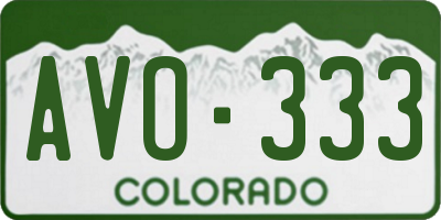 CO license plate AVO333