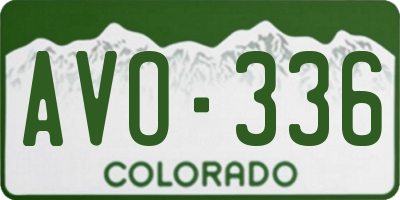 CO license plate AVO336