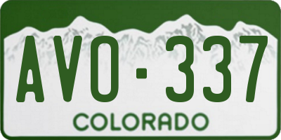 CO license plate AVO337
