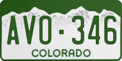 CO license plate AVO346