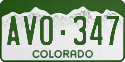 CO license plate AVO347