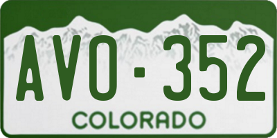 CO license plate AVO352