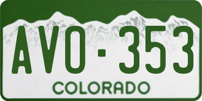 CO license plate AVO353