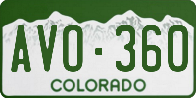 CO license plate AVO360