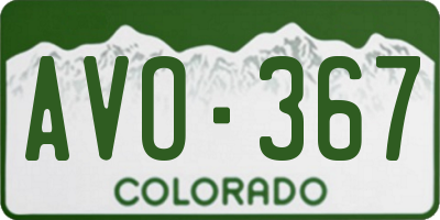 CO license plate AVO367