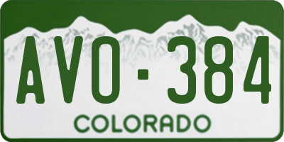 CO license plate AVO384