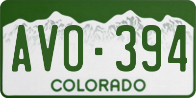 CO license plate AVO394