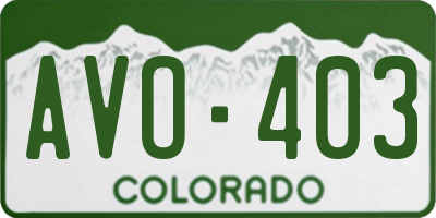 CO license plate AVO403