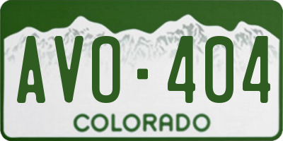 CO license plate AVO404