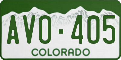 CO license plate AVO405