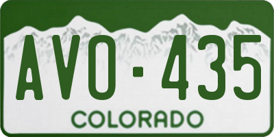 CO license plate AVO435