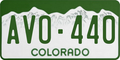 CO license plate AVO440