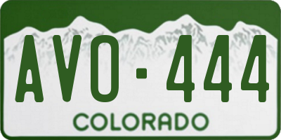 CO license plate AVO444